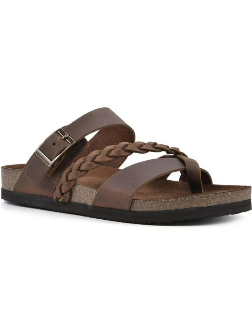 Womens Leather Braided Sandals Comfort Footbed Adjustable Strap Summer Shoes